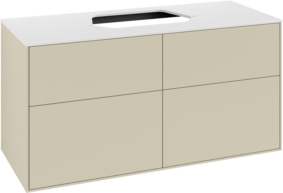 Villeroy & Boch Finion Waschtischunterschrank 1200 mm Glossy White Lacquer mit LED-Beleuchtung