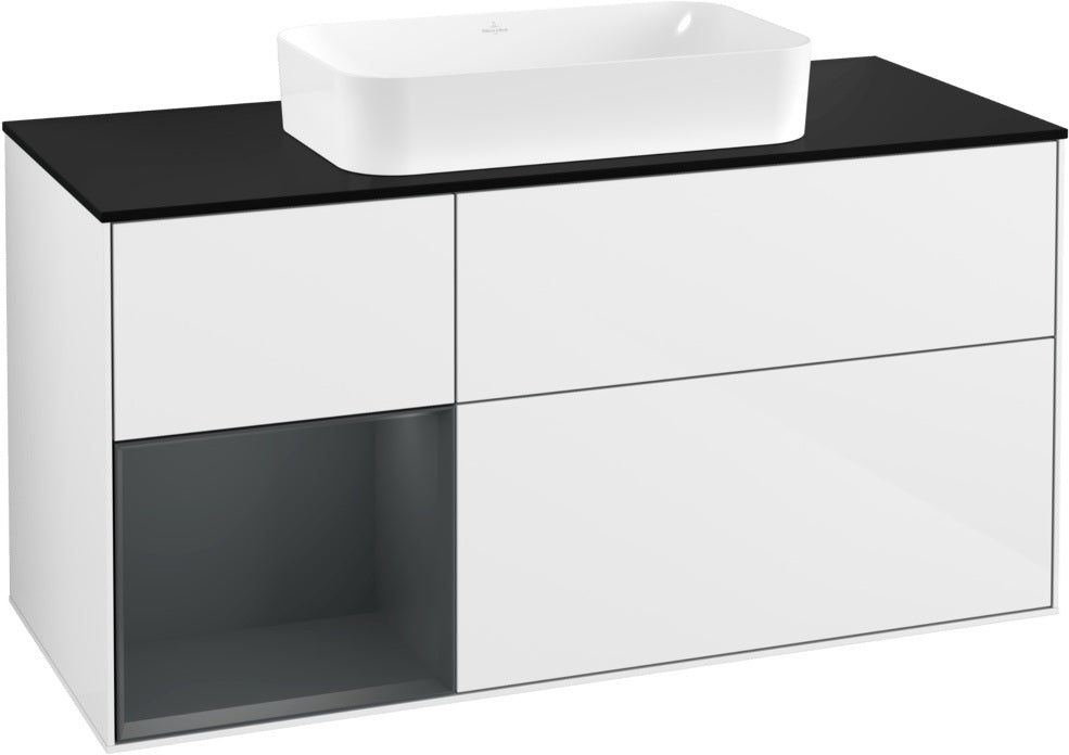 Villeroy & Boch Finion Waschtischunterschrank 1200 mm Glossy White Lacquer mit LED-Beleuchtung