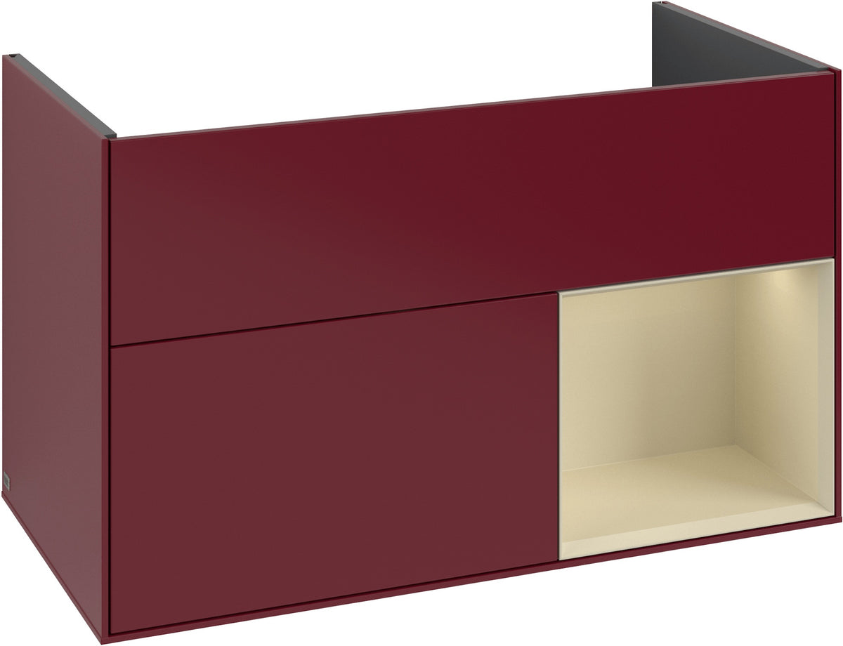 Villeroy & Boch Finion Waschtischunterschrank 996 mm Glossy White Lacquer mit LED-Beleuchtung