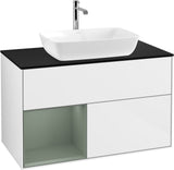 Villeroy & Boch Finion Waschbeckenunterschrank Glossy White mit Beleuchtung, 1000 mm