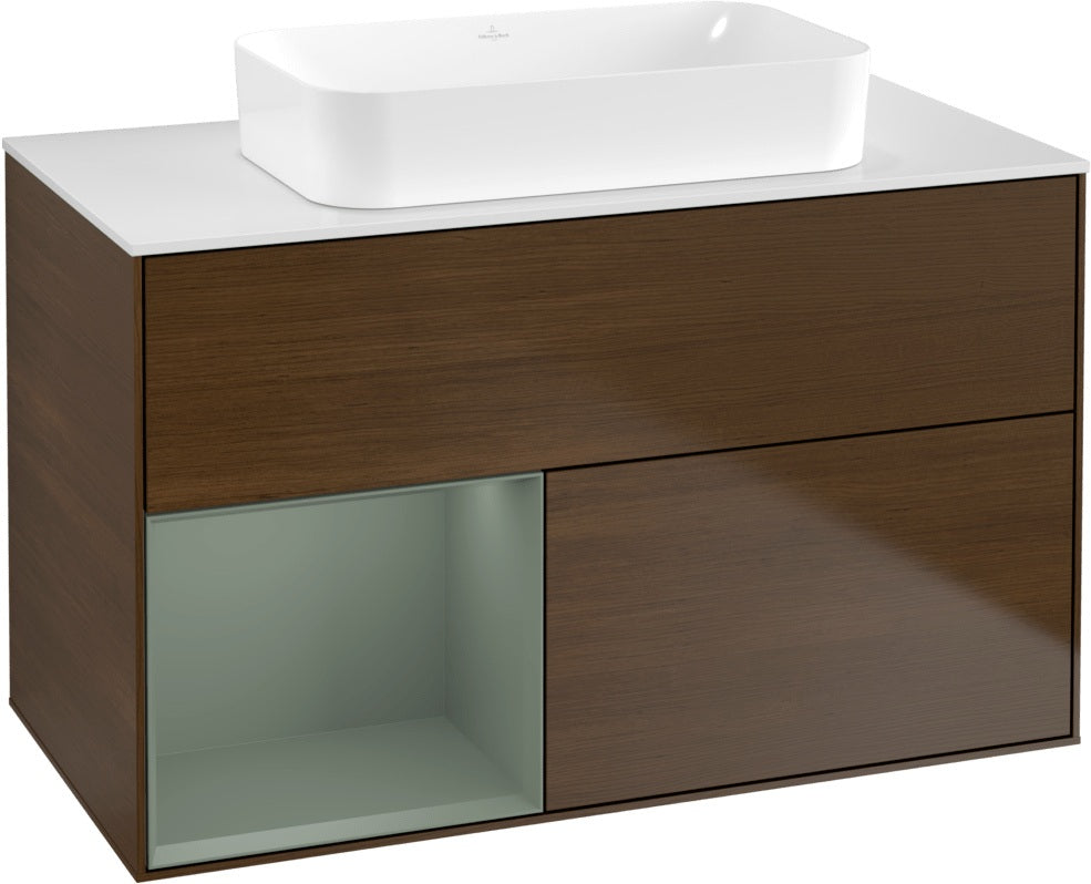 Villeroy & Boch Finion Waschtischunterschrank 1000 mm Glossy White Lacquer – mit LED-Beleuchtung & SoftClosing