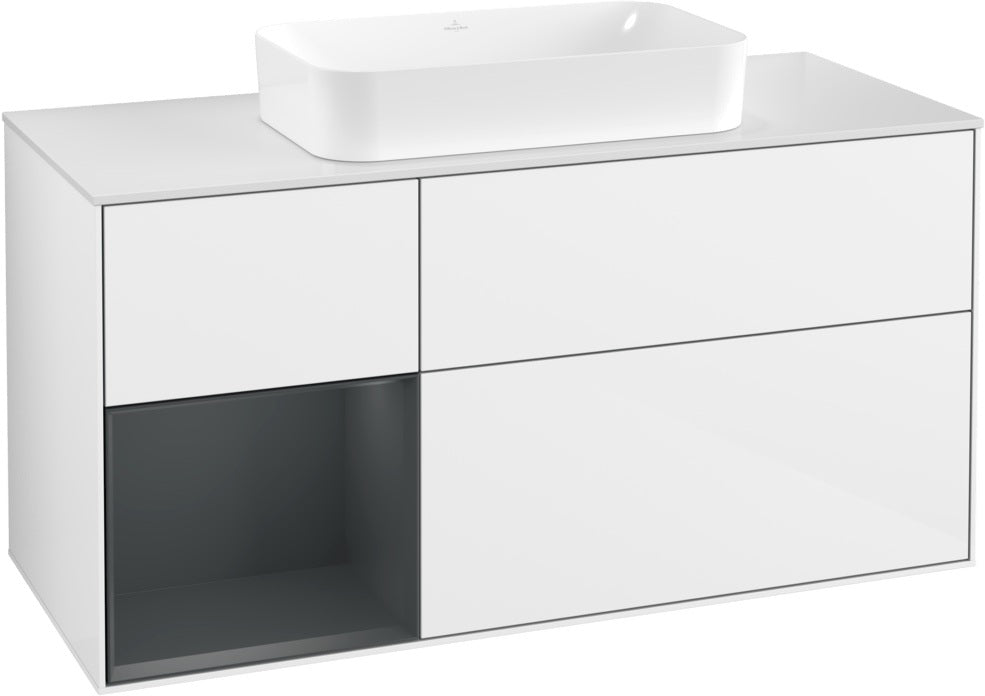 Villeroy & Boch Finion Waschbeckenunterschrank 1200 mm Walnut Veneer mit Beleuchtung