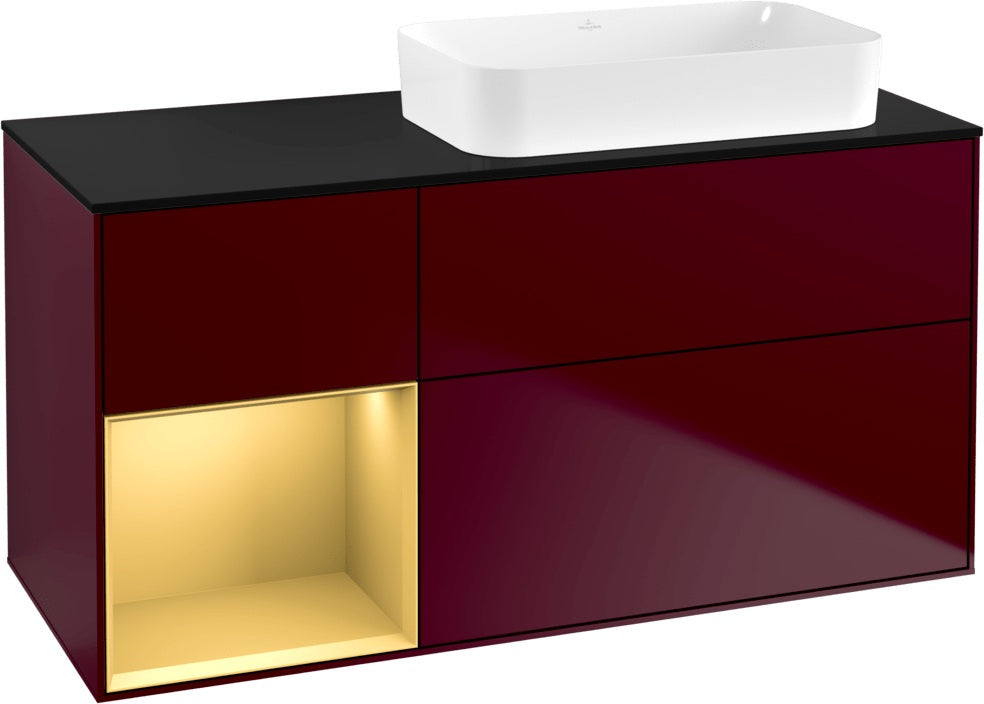 Villeroy & Boch Finion Waschtischunterschrank 120 cm Glossy White Lacquer mit Beleuchtung