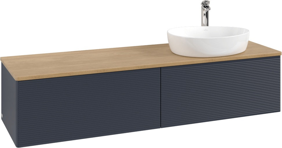Villeroy & Boch Waschtischunterschrank Antao 1600 mm Anthrazit Matt Lack – 2 Auszüge, Push-to-Open