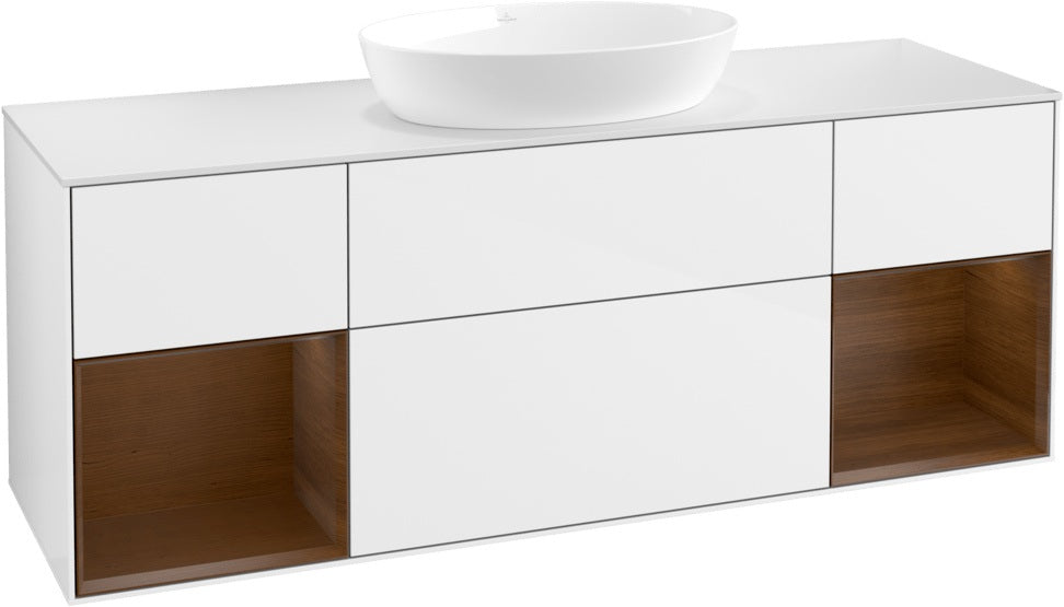 Villeroy & Boch Finion Waschtischunterschrank GD01GF 1600 mm Glossy White Lacquer mit Beleuchtung