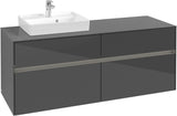 Villeroy & Boch Waschtischunterschrank Collaro C074 B0 1400 mm Glossy Grey mit Beleuchtung