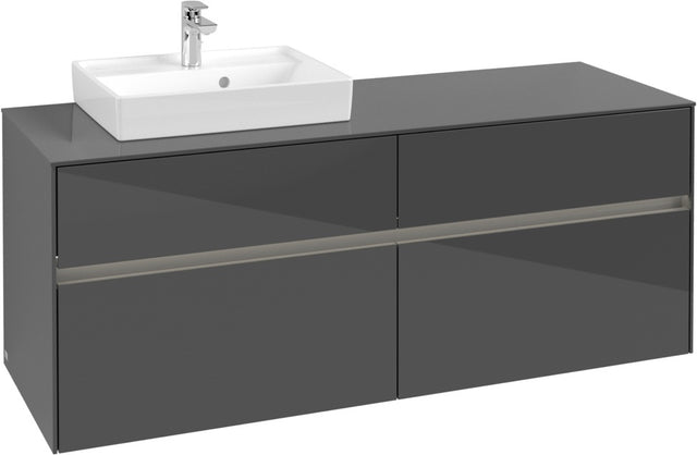 Villeroy & Boch Waschtischunterschrank Collaro C074 B0 1400 mm Glossy Grey mit Beleuchtung