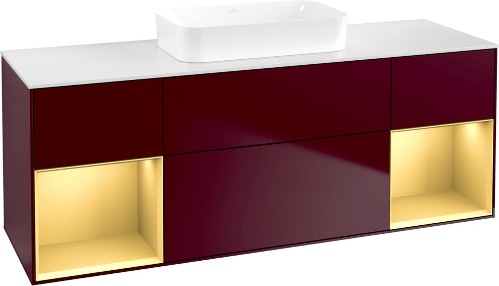 Villeroy & Boch Finion Waschtischunterschrank 1600 mm Glossy White Lacquer mit Beleuchtung