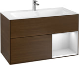 Villeroy & Boch Finion Waschtischunterschrank 996 mm Glossy White Lacquer mit LED-Beleuchtung