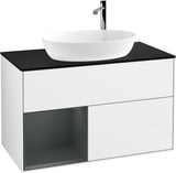 Villeroy & Boch Finion Waschbeckenunterschrank G892G 1000 mm Glossy White Lacquer mit Beleuchtung