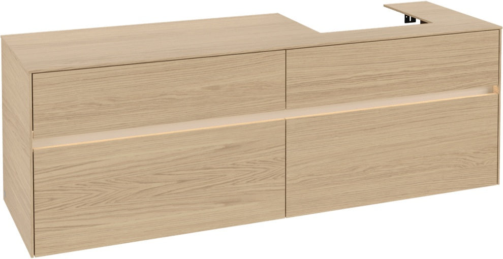 Villeroy & Boch Waschbeckenunterschrank Collaro C079 B0 1600 mm Nordic Oak mit Beleuchtung