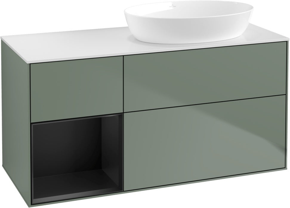 Villeroy & Boch Finion Waschtischunterschrank 1200 mm Glossy White Lacquer mit Beleuchtung
