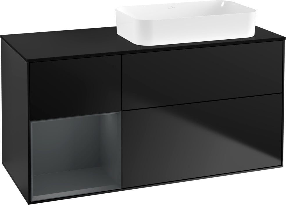 Villeroy & Boch Finion Waschtischunterschrank 120 cm Glossy White Lacquer mit Beleuchtung