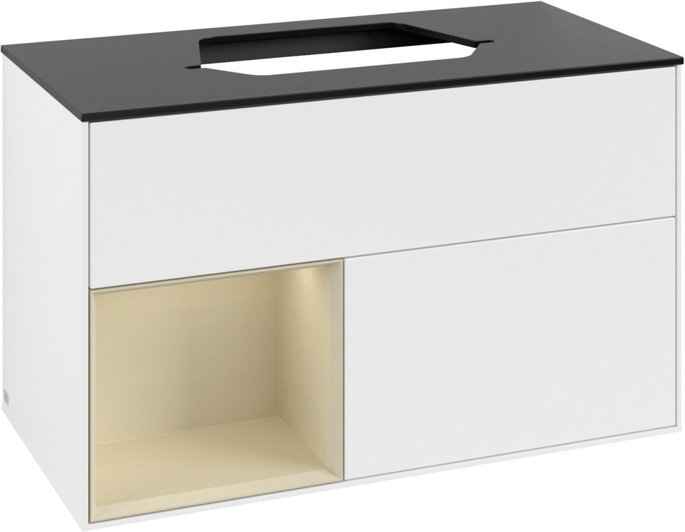 Villeroy & Boch Finion Waschtischunterschrank 1000 mm Glossy White Lacquer mit LED-Beleuchtung