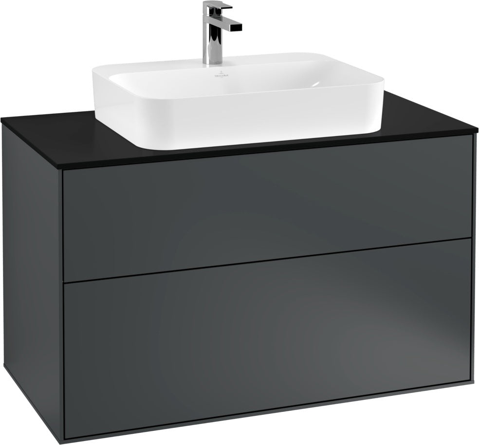 Villeroy & Boch Finion Waschbeckenunterschrank 1000 mm Glossy White mit LED-Beleuchtung