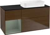 Villeroy & Boch Finion Waschtischunterschrank 120 cm Glossy White Lacquer mit Beleuchtung