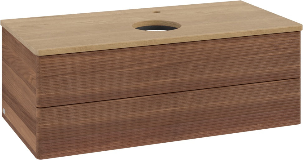 Villeroy & Boch Waschtischunterschrank Antao 1000 mm Warm Walnut mit LED-Beleuchtung