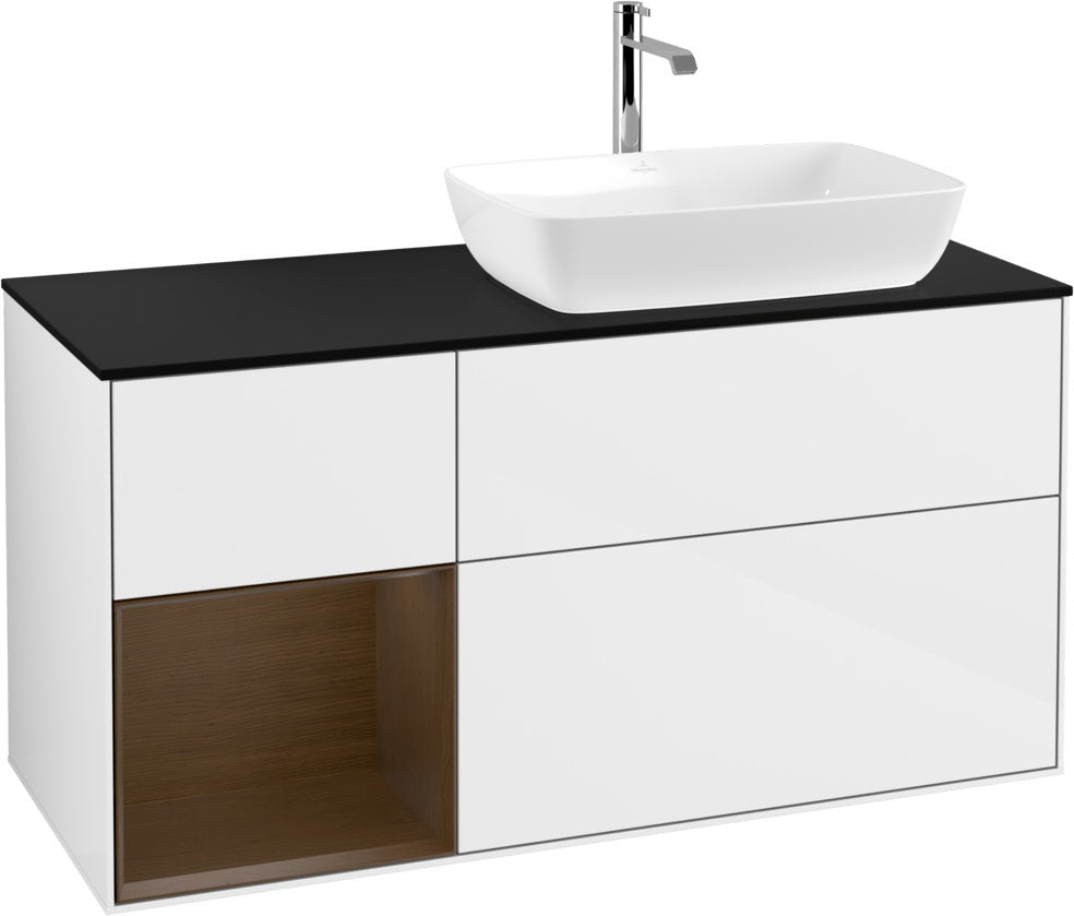 Villeroy & Boch Finion Waschtischunterschrank 1200 mm Glossy White Lacquer mit Beleuchtung