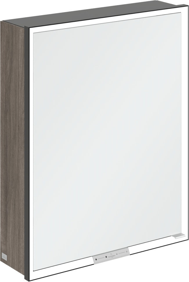 Villeroy & Boch Spiegelschrank My View+ B48110 1000 mm Graphite mit LED-Beleuchtung und SoftClosing