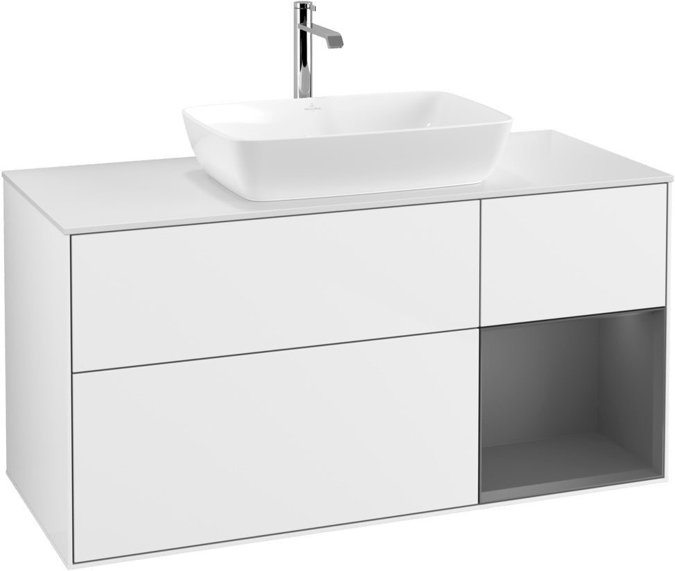 Villeroy & Boch Waschtischunterschrank Finion G831G 1200 mm Glossy White Lacquer mit Beleuchtung