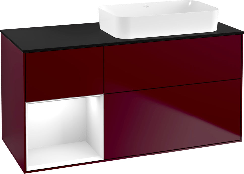 Villeroy & Boch Finion Waschtischunterschrank 120 cm Glossy White Lacquer mit Beleuchtung