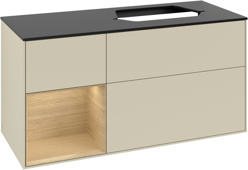 Villeroy & Boch Finion Waschbeckenunterschrank 1200 mm Glossy White Lacquer mit Beleuchtung