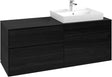 Villeroy & Boch Waschtischunterschrank Collaro C086 B0 1400 mm Black Oak mit LED-Beleuchtung und SoftClosing