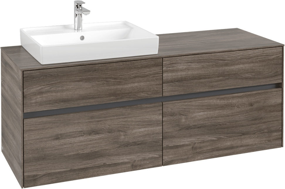 Villeroy & Boch Waschbeckenunterschrank Collaro C085 Stone Oak 1400 mm mit 4 Auszügen