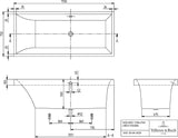 Villeroy & Boch Squaro Whirlpool UAP170SQR2B1V 1700x750mm Rechteck Weiß Alpin
