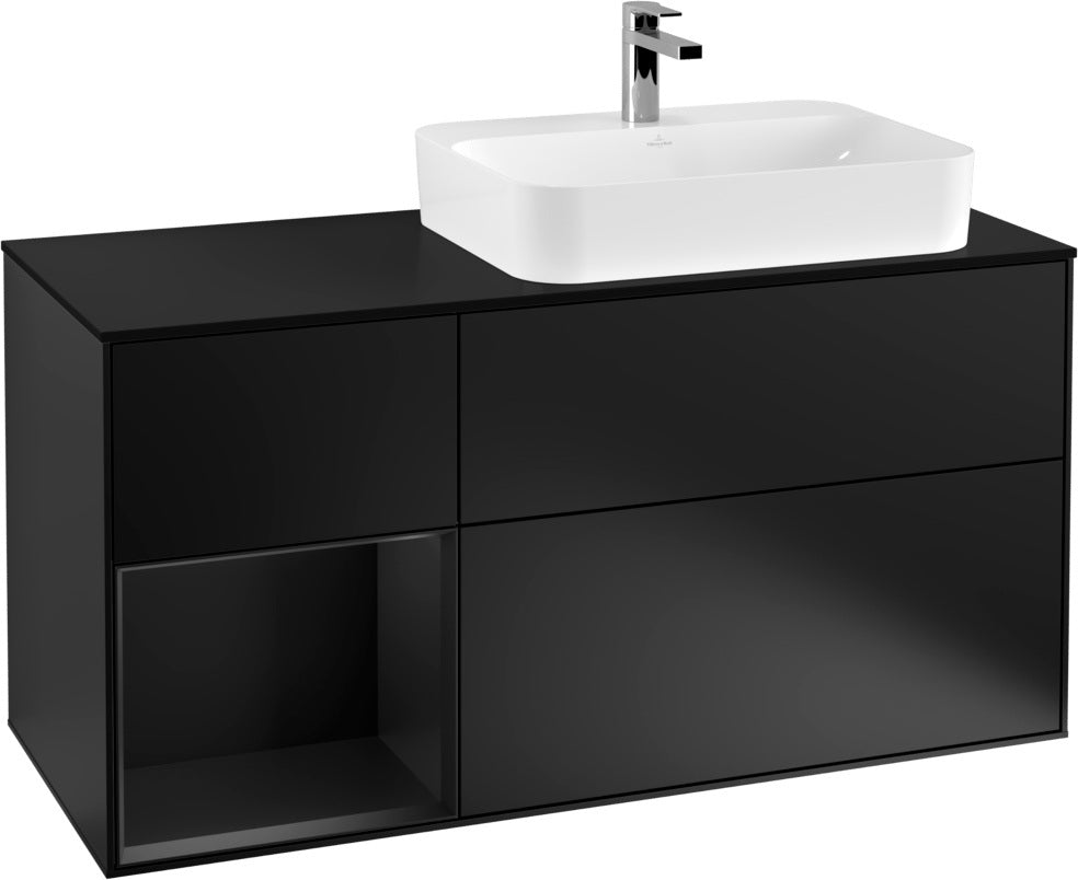 Villeroy & Boch Finion Waschbeckenunterschrank 1200 mm Glossy White Lacquer mit Beleuchtung