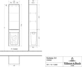 Villeroy & Boch Hochschrank Subway 3.0 C59300 Brilliant White – 450 mm, SoftClosing, Wäschekorb