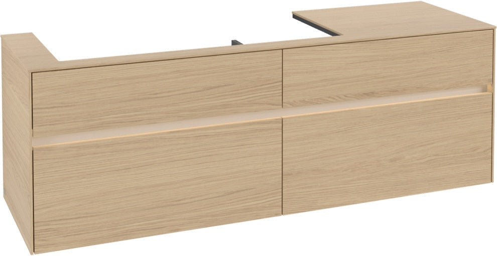 Villeroy & Boch Waschtischunterschrank Collaro C029 B0 1600 mm Nordic Oak mit LED-Beleuchtung