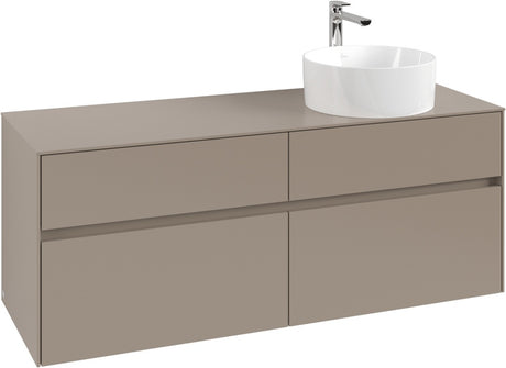 Villeroy & Boch Waschbeckenunterschrank Collaro C047 B0 1400 mm Taupe mit Beleuchtung und SoftClosing