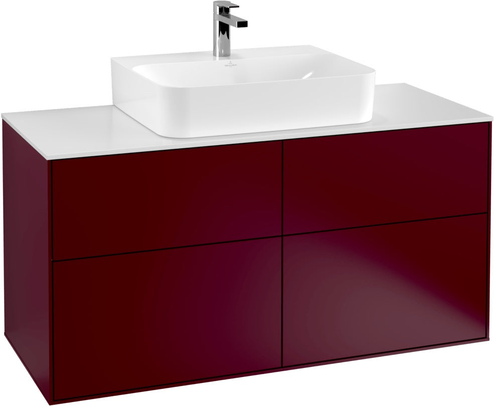 Villeroy & Boch Finion Waschbeckenunterschrank 1200 mm Glossy White Lacquer mit LED-Beleuchtung