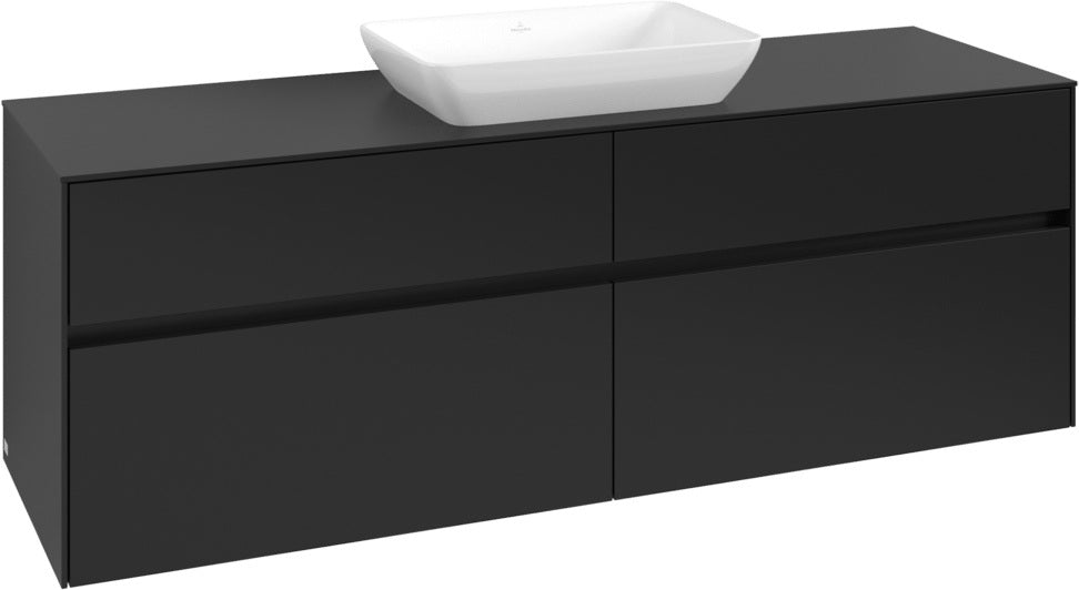 Villeroy & Boch Waschtischunterschrank Collaro C120 B0 1600 mm Volcano Black mit LED-Beleuchtung