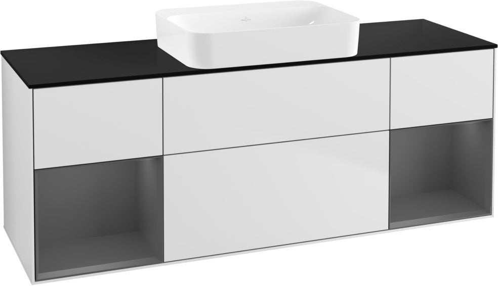 Villeroy & Boch Finion Waschbeckenunterschrank 1600 mm Glossy White Lacquer mit Beleuchtung
