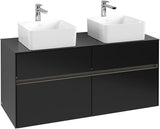 Villeroy & Boch Collaro Waschtischunterschrank 1200 mm Truffle Grey mit LED-Beleuchtung und 4 Auszügen
