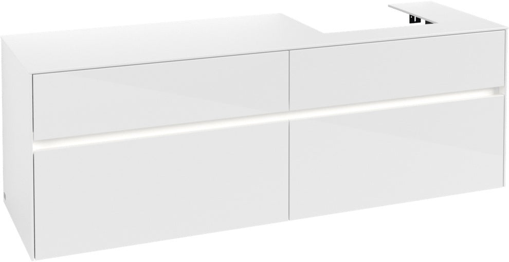 Villeroy & Boch Waschtischunterschrank Collaro C079 B0 1600 mm Glossy White mit LED-Beleuchtung