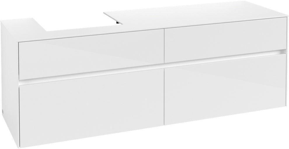 Villeroy & Boch Waschbeckenunterschrank Collaro C078 1600 mm Glossy White mit 4 Auszügen