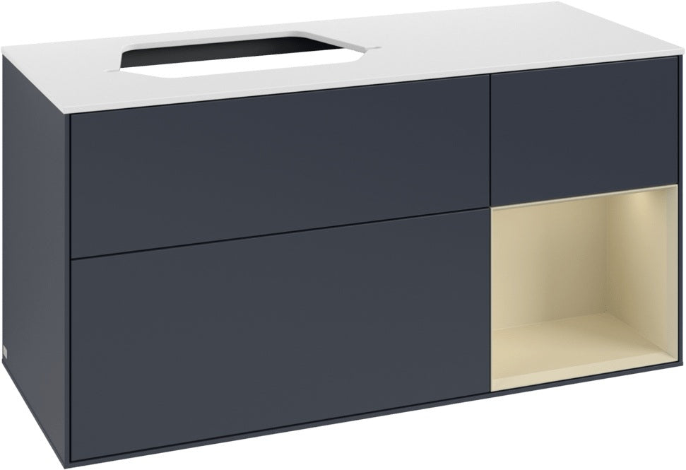 Villeroy & Boch Waschtischunterschrank Finion F401G 1200 mm Glossy White Lacquer mit Beleuchtung