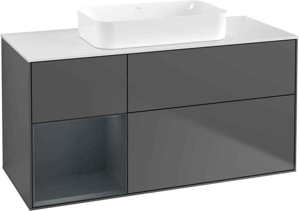 Villeroy & Boch Finion Waschbeckenunterschrank 1200 mm Walnut Veneer mit Beleuchtung