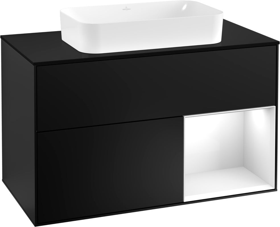 Villeroy & Boch Waschtischunterschrank Finion F252G 1000 mm Glossy White Lacquer mit LED-Beleuchtung
