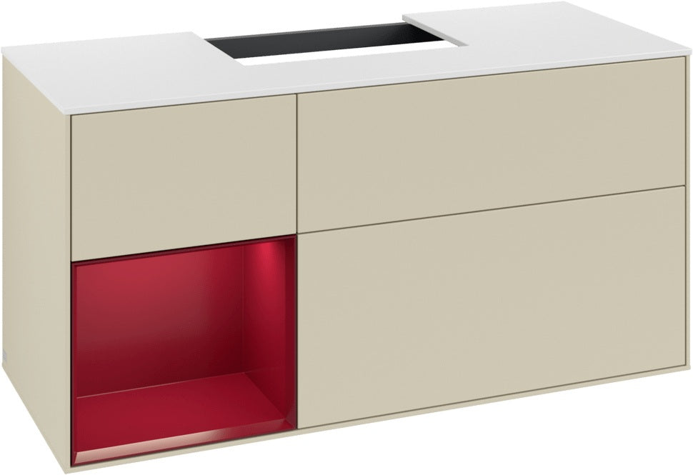 Villeroy & Boch Finion Waschtischunterschrank G161G 1200 mm Glossy White Lacquer mit LED-Beleuchtung