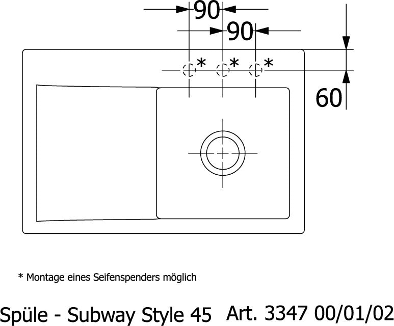 Villeroy & Boch Einbauspüle Subway Style 45 Stone White CeramicPlus 780x510 mm