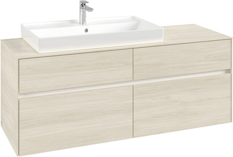Villeroy & Boch Waschtischunterschrank Collaro C089 B0 1400 mm White Oak mit Beleuchtung und SoftClosing