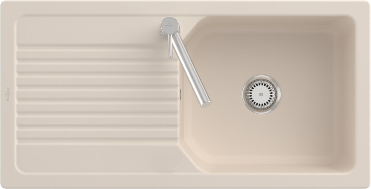 Villeroy & Boch Flächenbündige Spüle Linara 60 Flat Ivory CeramicPlus 980x490mm