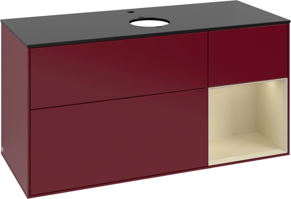 Villeroy & Boch Finion Waschbeckenunterschrank 1200 mm Glossy White Lacquer mit Beleuchtung