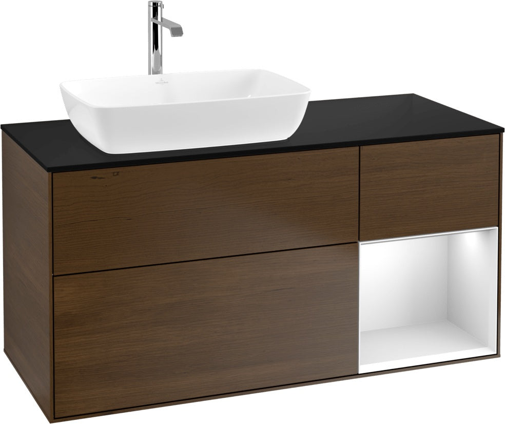 Villeroy & Boch Finion Waschtischunterschrank 1200 mm Glossy White mit Beleuchtung und SoftClosing