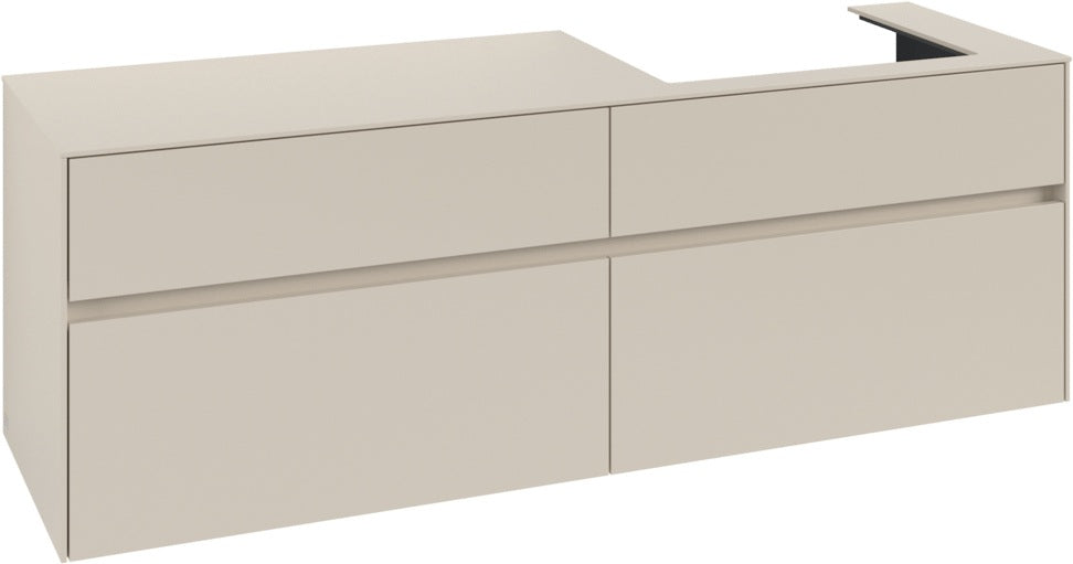 Villeroy & Boch Waschtischunterschrank Collaro C023 1600 mm Cashmere Grey mit 4 Auszügen
