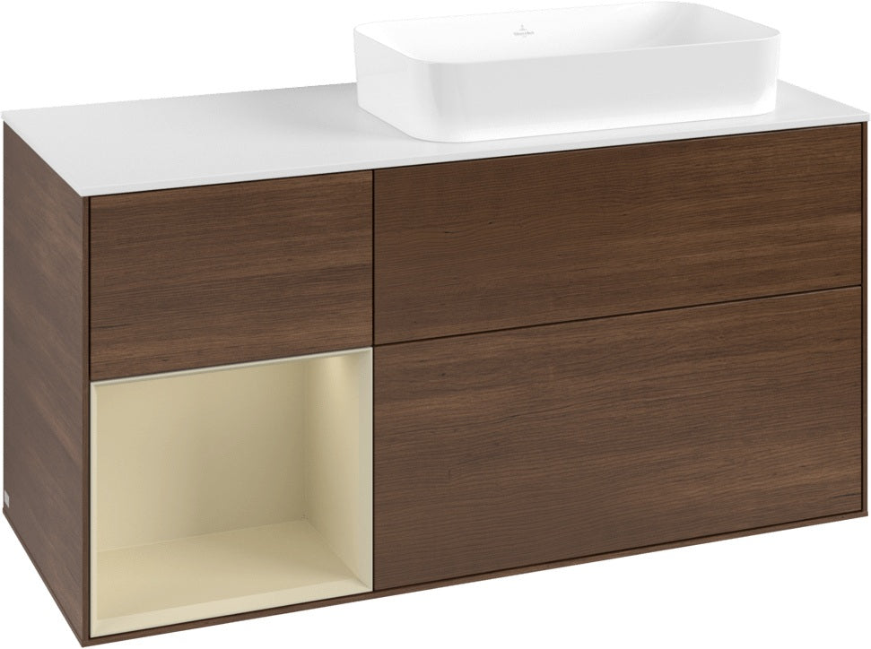 Villeroy & Boch Finion Waschtischunterschrank 1200 mm Glossy White mit Beleuchtung